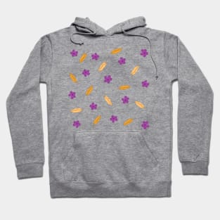 PURPLE FLOWERS AND YELLOW LEAVES PATTERN Hoodie